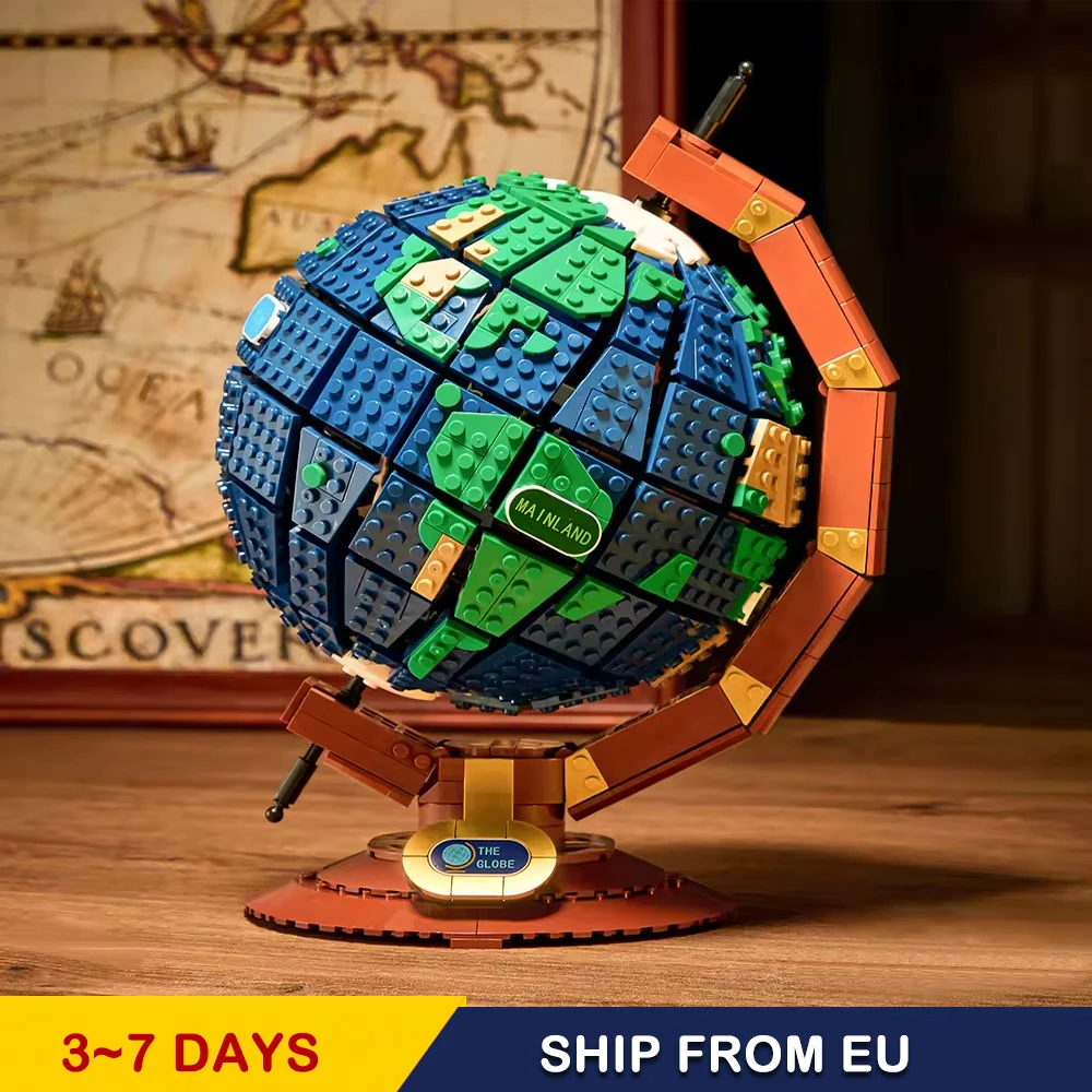 Auf Lager MOC Ziegel The Terrestrial Globe Kompatibel 21332 Bausteine Ziegel Modell