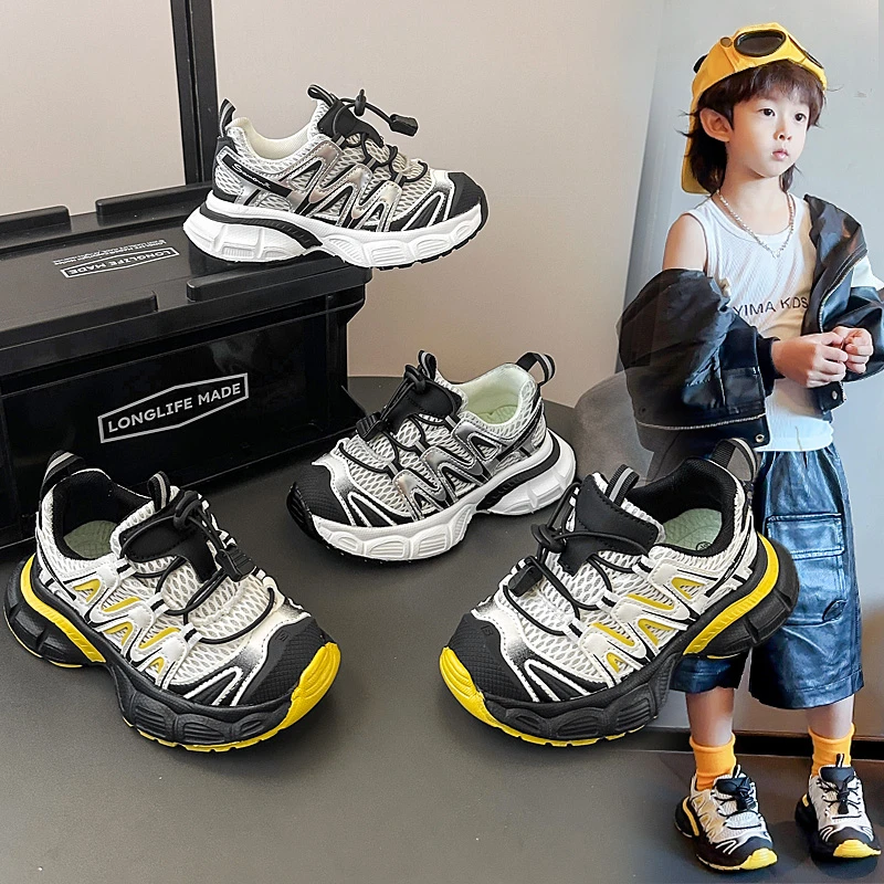 

Boys Sneakers 3-18 Years Old Breathable Boys Girls Single Shoes Four Seasons Models Beige Soft Casual Children Running Shoes