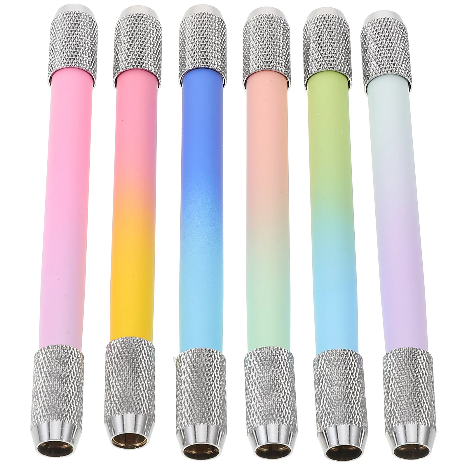 

6 шт. металлический удлинитель для карандашей, многоразовый инструмент для удлинения ручек для эскизов, прочный дизайн, подходит для большинства цветных карандашей, офиса и дома