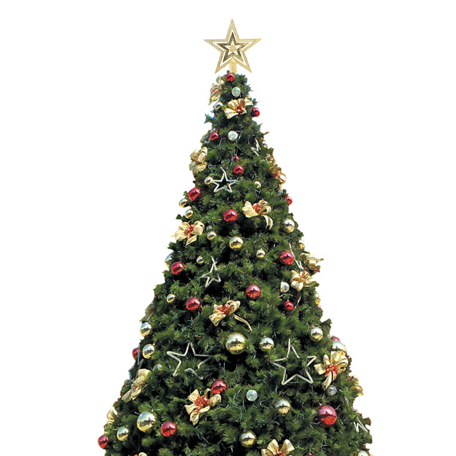 

10Cm Christmas Tree Star Topper PVC Fade Resistant Lightweight Easy Install Festive Decor Treetop Ornament Lovely