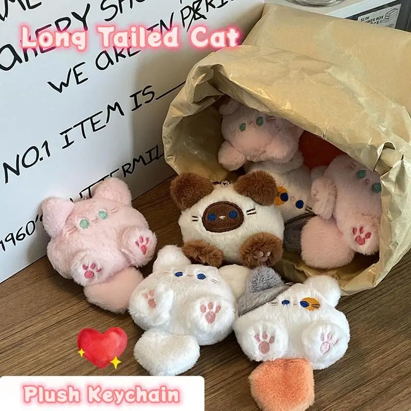 Nette Cartoon Plüsch Katze Puppe Anhänger Mädchen Rucksack Puppe Anhänger Paar Tasche Schlüsselbund Weihnachten Neujahr Dekorative Geschenk