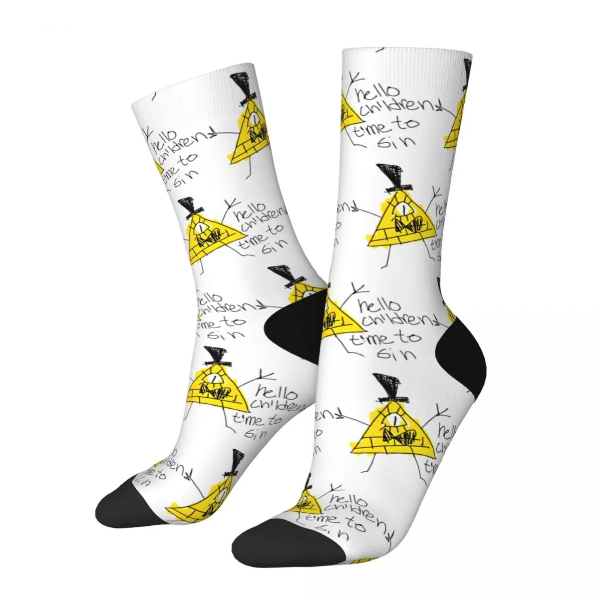 Chaussettes de basket-ball absorbant la sueur pour hommes et femmes, design ELIN, Gravity Family Falls, Hello Children, Time to Sin, Automne, Hiver