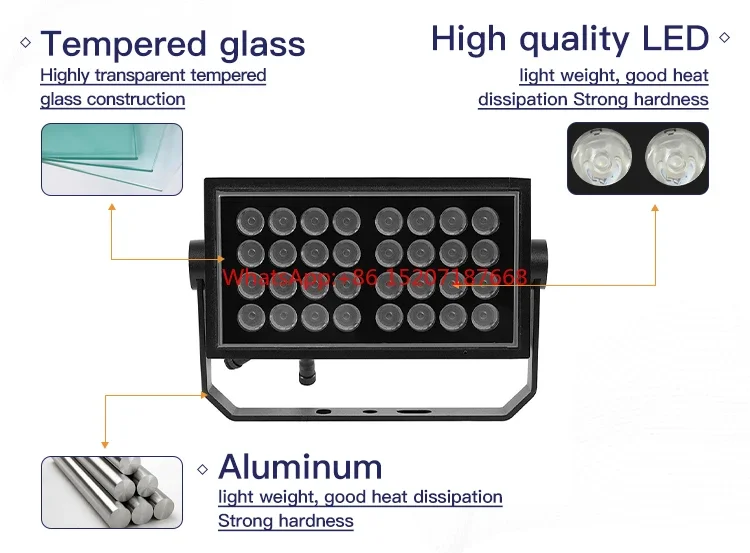 Outdoor Building Facade Lighting - Waterproof IP66 72W DMX512 RGBW LED Facade Flood Lights