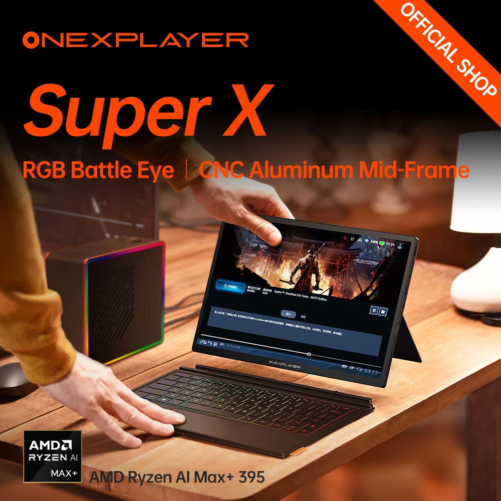 

Новая AI-рабочая станция 2-в-1 One XPlayer Super X, 14-дюймовый AMOLED-дисплей 2.8K, AMD Ryzen AI MAX+ 395 APU, 128 ГБ, игровой планшет на Windows 11