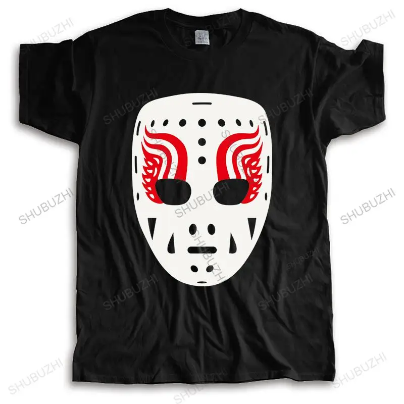 New fashion Male shubuhzi Black Tshirt loose tops Jim Rutherford, Detroit, Goalie, Mask, Red Wings, unisex casual tee-shirt