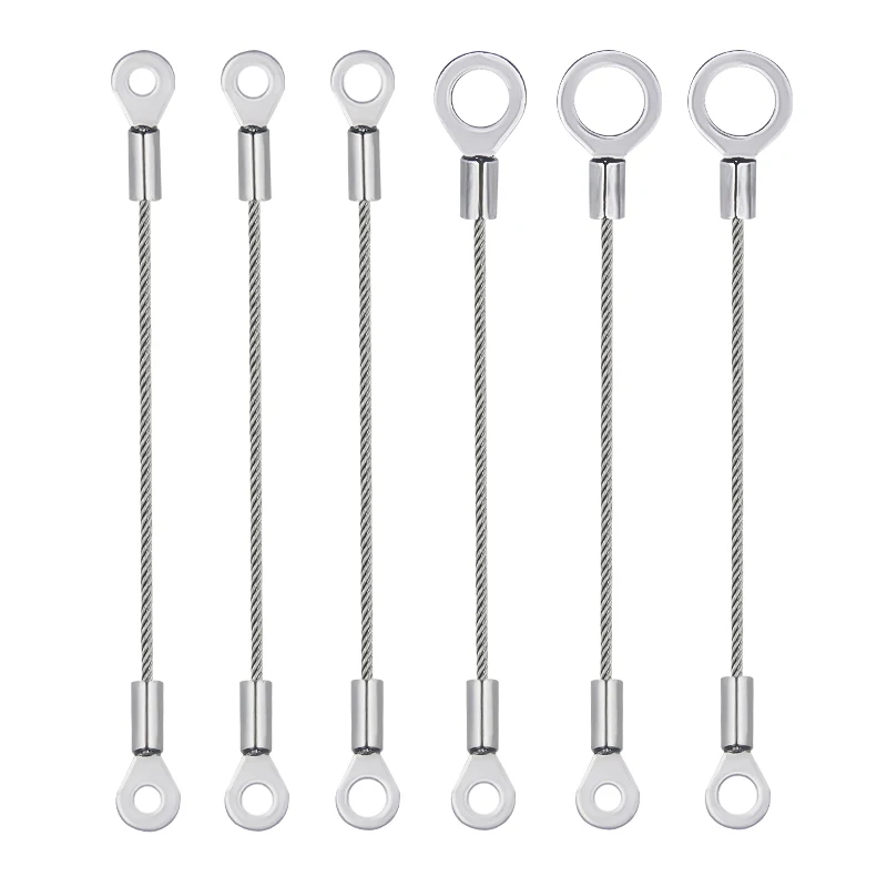 4PCS 2mm Stainless Steel Rope, M4/M5/M6/M8/M10 Joint Terminal Anti Fall Rope Can Be Fixedly Connected to the Rope