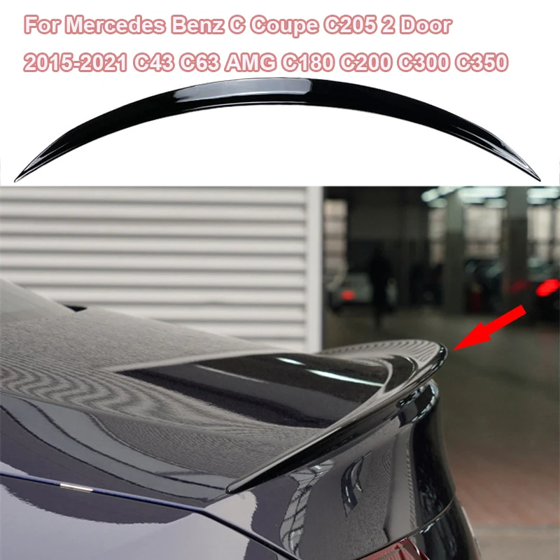 

Rear Spoilers For Mercedes Benz C Coupe C205 2 Door 2015-2021 C43 C63 AMG ABS Plastic C180 C200 C300 C350 Trunk roof Lip Wing