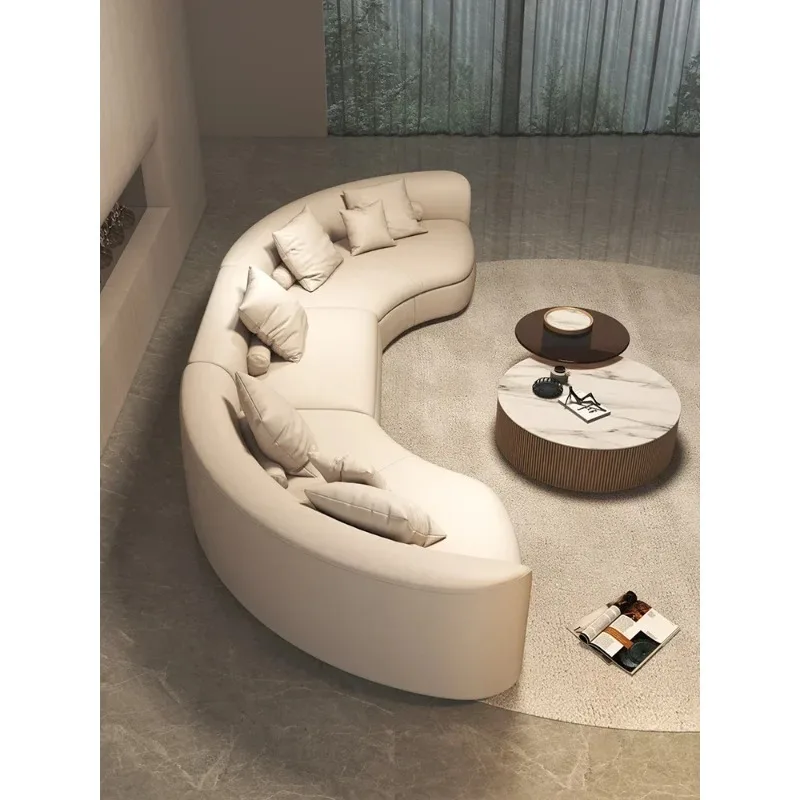 LHY26 ss Circular Curved Large Apartment Living Room Special-Shaped Corner Light, Italian Minimalist Light, Luxury