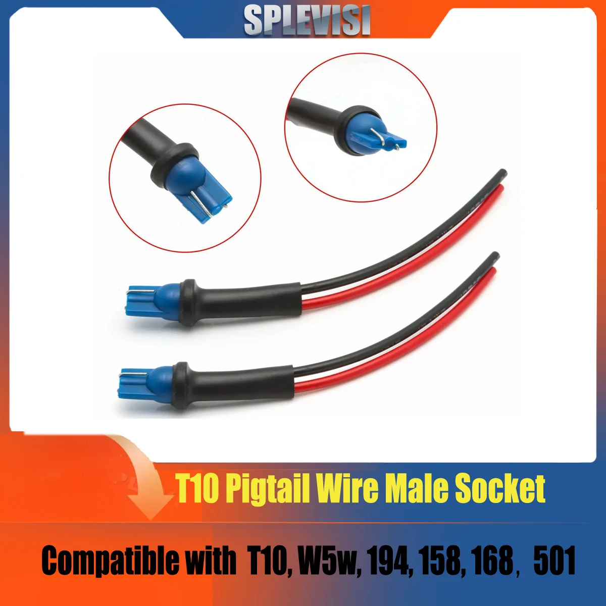 

T10 Socket Holders T10 w5w Car Headlight Assembly Male Socket Cable Adapter Extended Wire Connector Car Lamp Plug Base