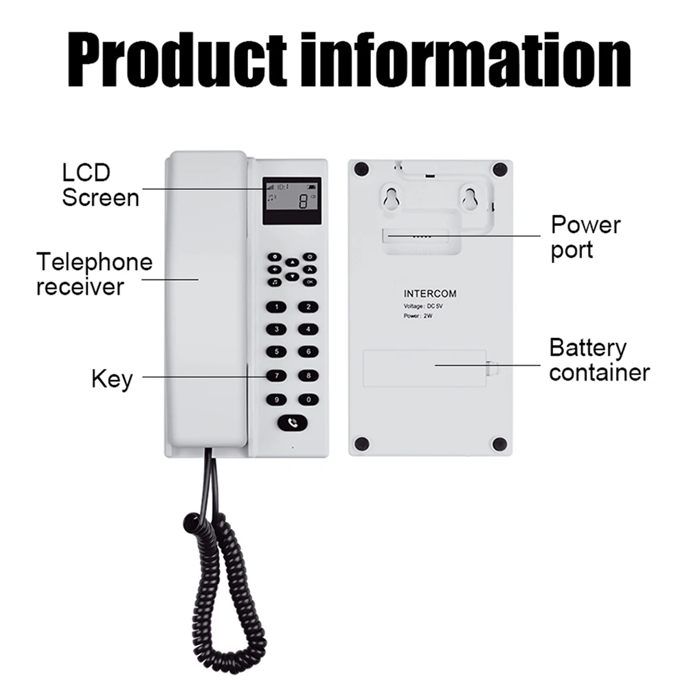 Wireless Phone Audio Intercom for Factory Office Building Expandable Handset Interphone Long Range House Telephone Intercom