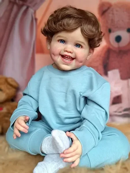 DLS Customized exclusive offer 32inch Reborn Baby Dimple 2version Finished Doll/Painted Kit Hand-Rooted Hair Christmas Gift