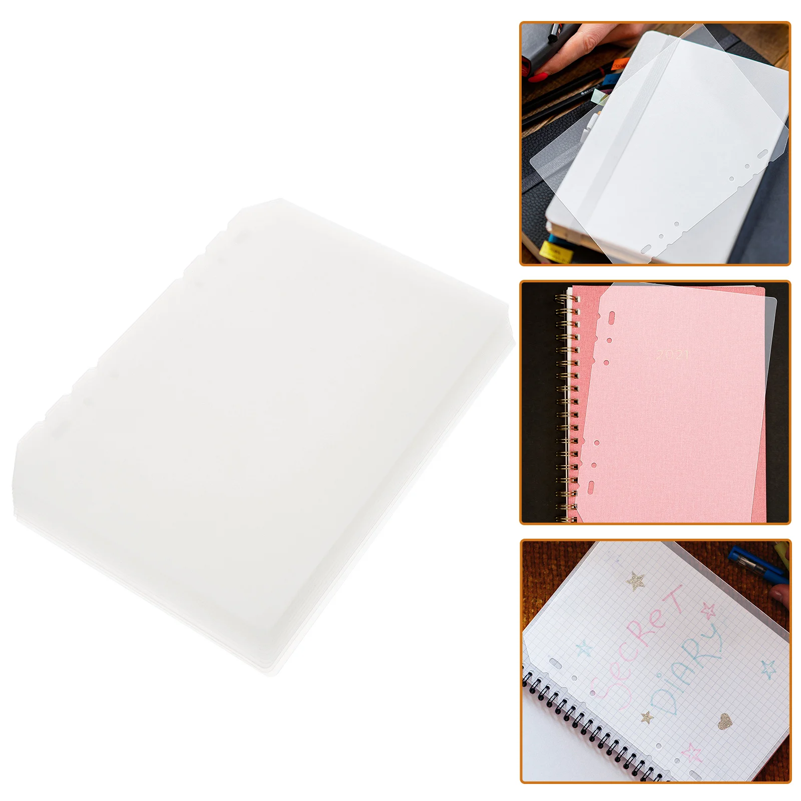 12 Pcs Loose-leaf Notebook PP Partition Binder Plastic Index Dividers A5 6 Hole