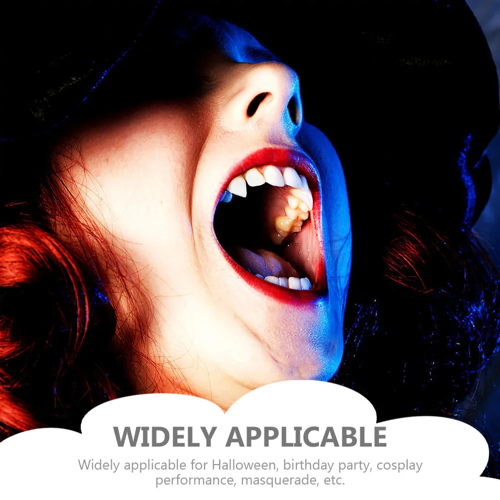 

12 шт., светящиеся в темноте, искусственные зубы, клыки вампира для косплея, Хэллоуина, вечеринки, маскарада, смолы, страшные протезы, реалистичный костюм