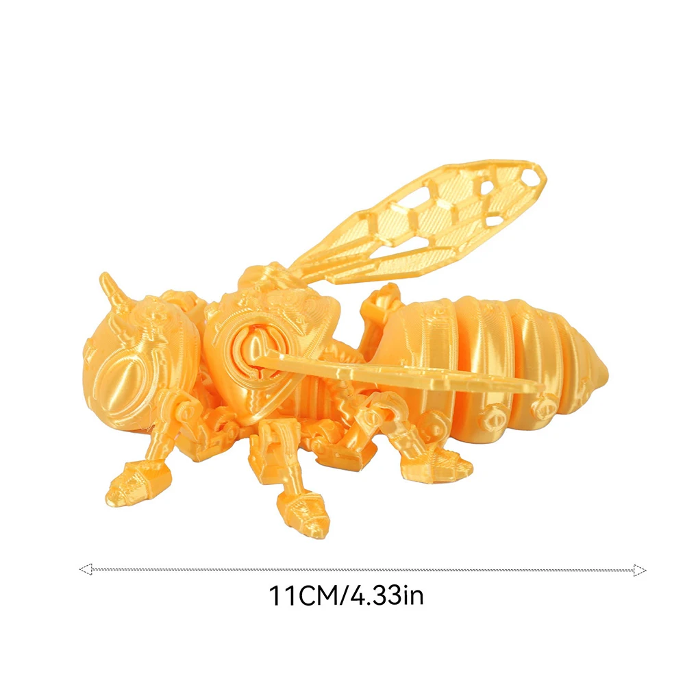 Figurines d'insectes et d'abeilles imprimées en 3D, modèle multi-joint, ornement réaliste, décorations d'animaux, jouet fantaisie de bureau, cadeaux pour enfants