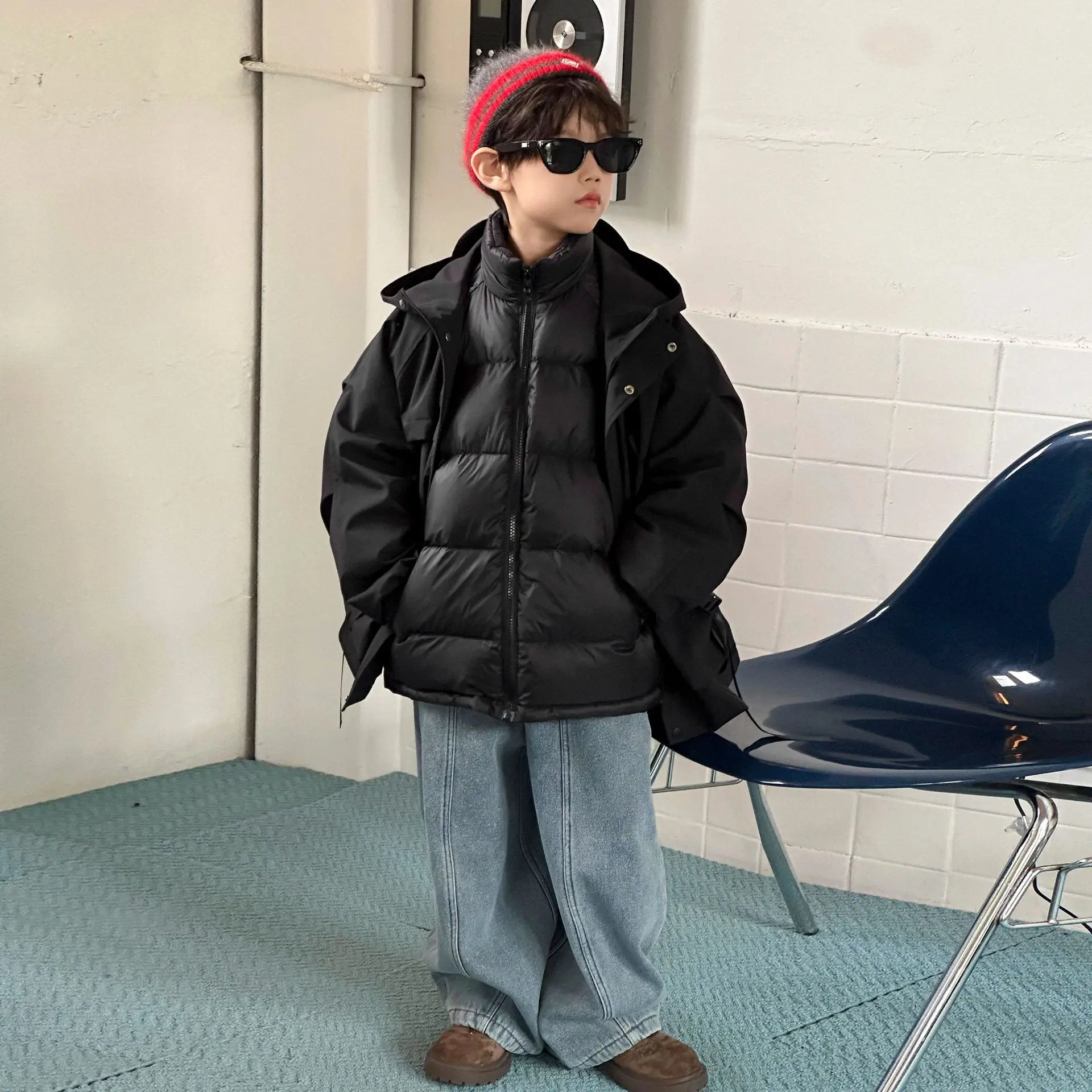 

Новинка 2025, свободная детская одежда, пуховик для мальчиков, зимняя детская толстая теплая куртка