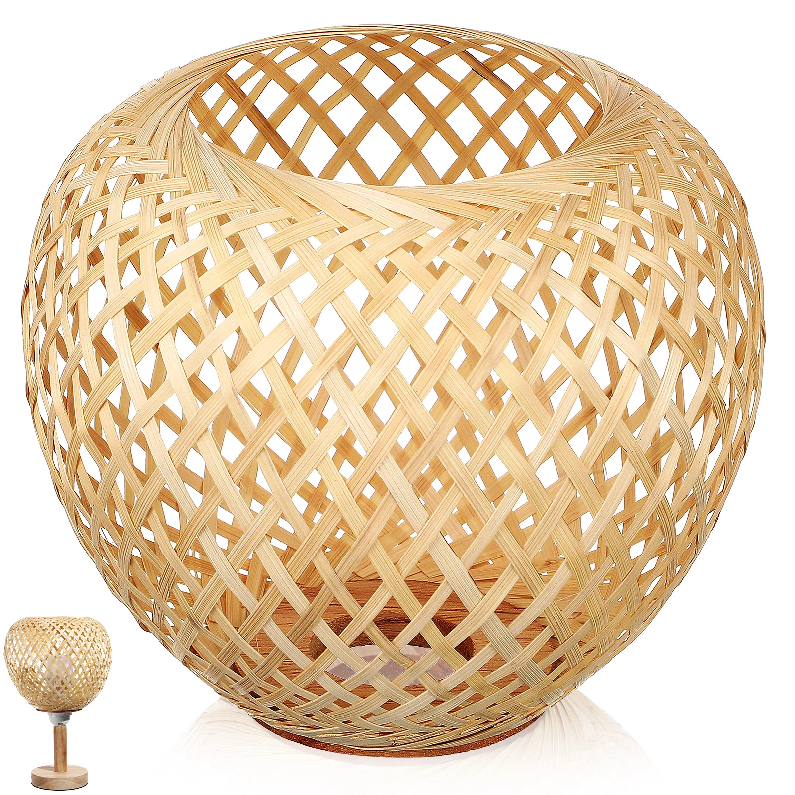 

Bamboo Woven Lampshade Handmade Rattan Pendant Shade Replacement Lampshade For Ceiling Light Living Room Bedroom Decor
