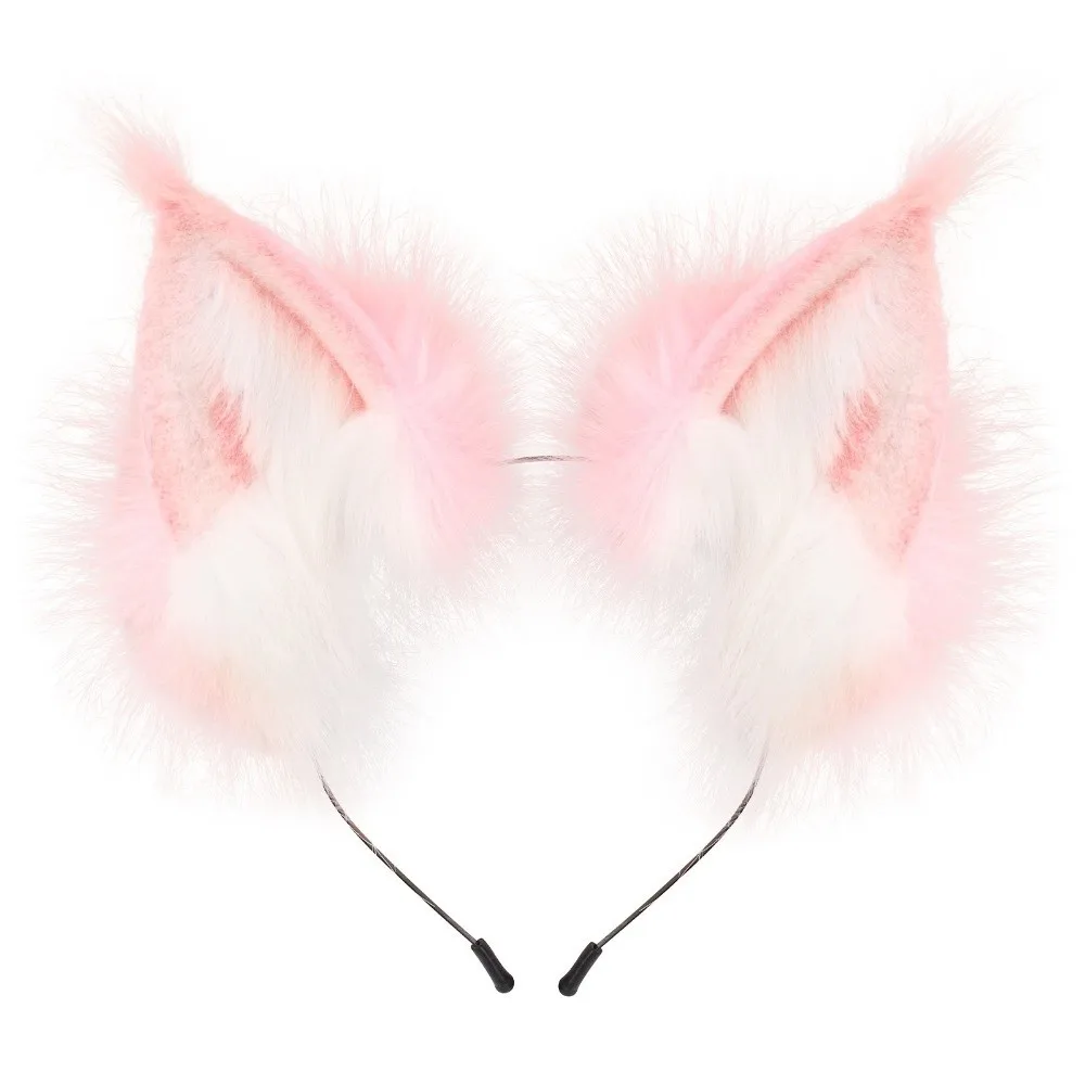 Sweet Lolita Cat Ears Headband Animals JK Wolf Dog Hair Band Plush Hair Hoop Furry Cosplay Headwear Halloween