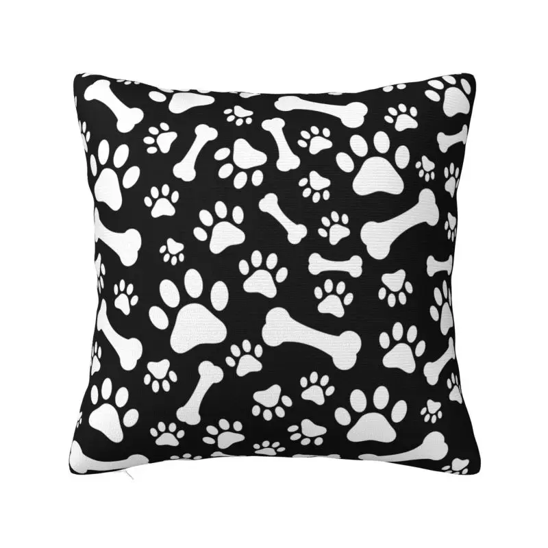 

Animal Footprints Dog Paw And Bones Cushion Cover 45x45cm Soft Throw Pillow Case for Sofa Square Pillowcase Bedroom Decoration