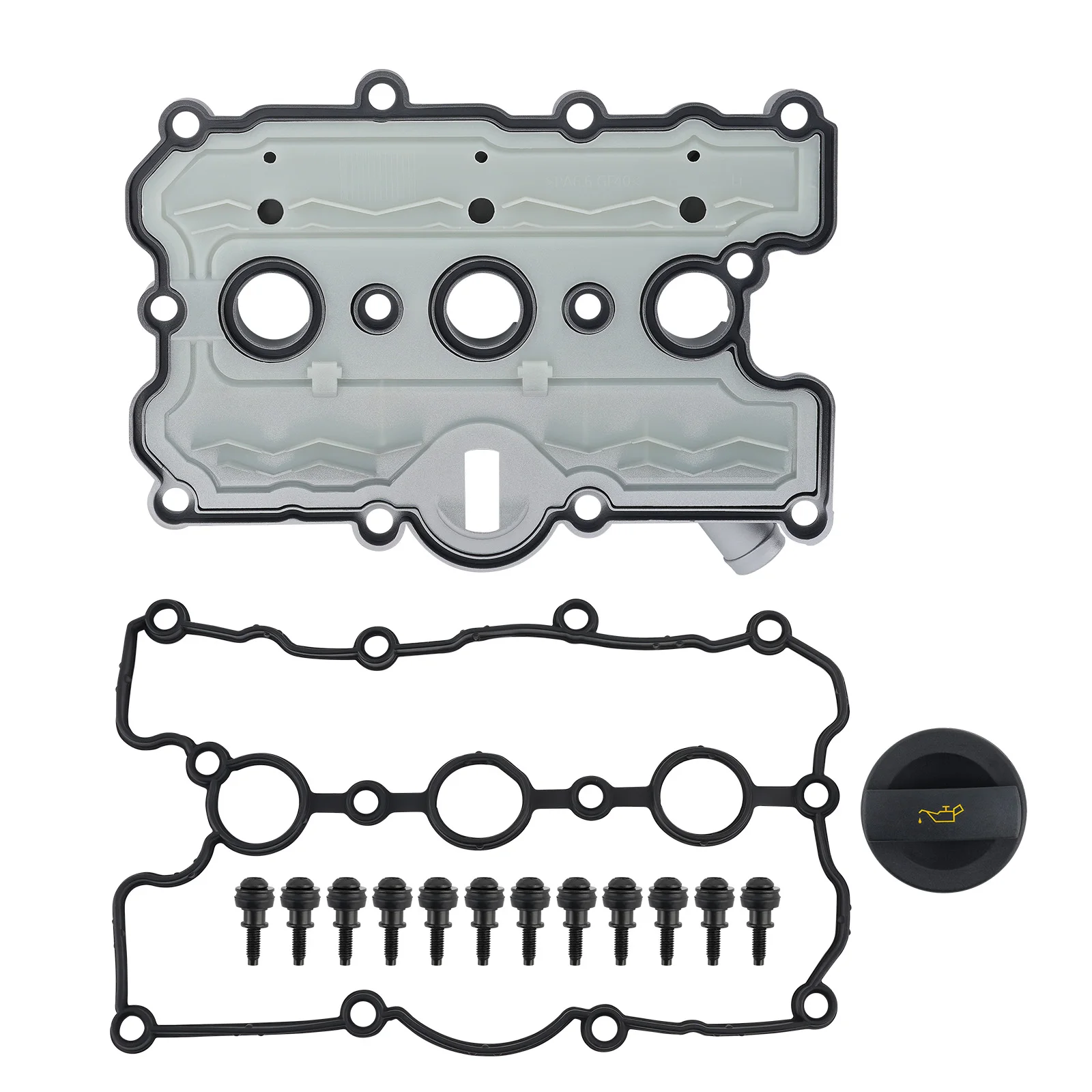 

Left Engine Valve Cover + Gasket for Audi A4 A5 A6 Quattro VW Touareg 06E103471P