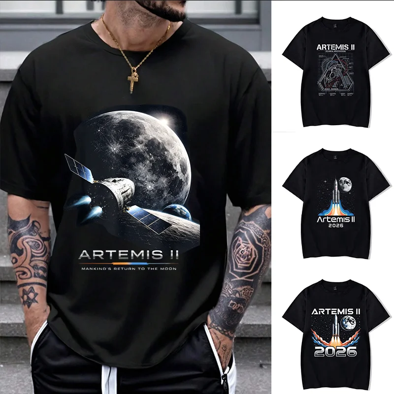 Vintage Artemis II 2026 Moon Mission Kids T-Shirt Women Men Fun Space Launch Print Casual Streetwear Gift for Space Lovers