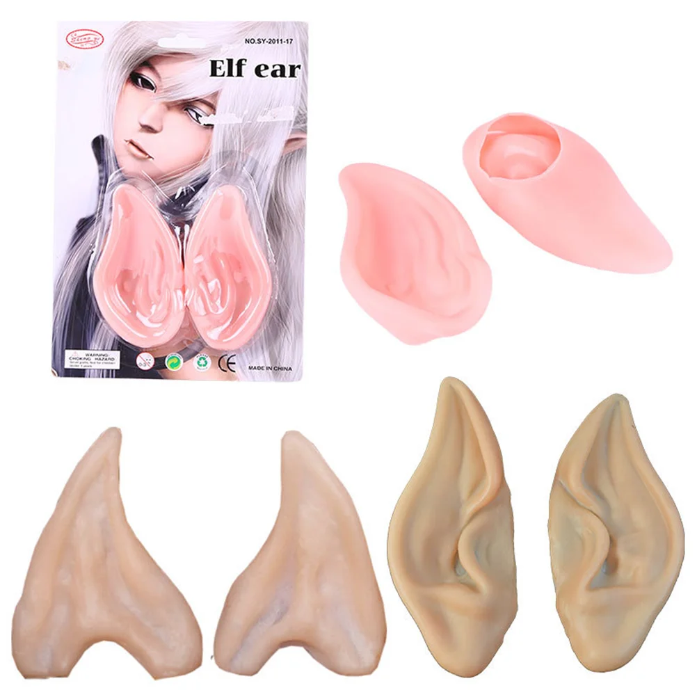 

4pcs Funny Artificial Ear Cosplay Props Performance Accessories Party Supplies (Pointy Ears + , 1 Pair Each)