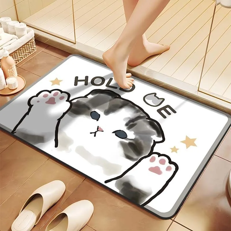 

Коврик из диатомовой грязи, водопоглощающий нескользящий напольный коврик у двери ванной комнаты, грязеотталкивающий моющийся коврик для душа