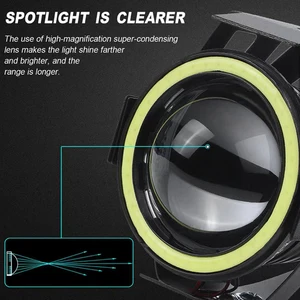 U7 Motocicleta LED Spotlights Lens, branco, azul, vermelho, amarelo, Angel Eye, Moto Farol, Carro LED Fog Light, Moto Driving Head Lamp 12 principais vendas capa para gome u7 - №1