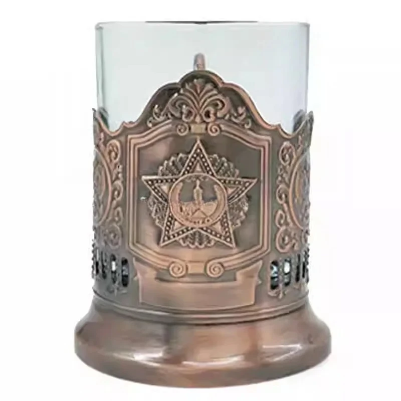 Vintage Gifts Travel Craft Souvenirs Gifts Creative Beer Mugs Carved Metal Anti-scalding Cup Holder