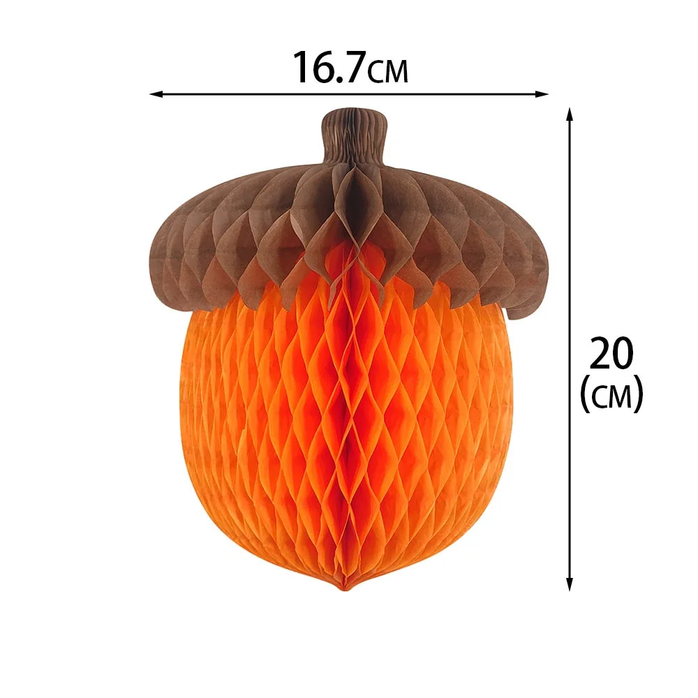 3Pcs/set Pumpkin Chestnut 3D Honeycomb Pendant Thanksgiving Halloween Party Decoration Honeycomb Pendant Autumn Harvest Festival view 5