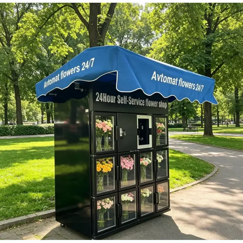 Self Service Multi Function Refrigerated Vending Machine 24H Fresh Keeping Cabinet for Flowers Food Cake Snack