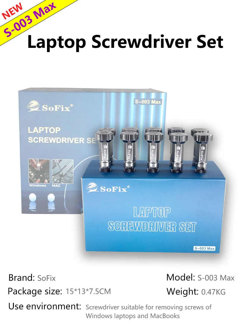 مفك براغي S-003Max لهاتف Android Mac Microsoft أداة إصلاح أجهزة الكمبيوتر المحمولة التي تعمل بنظام Windows