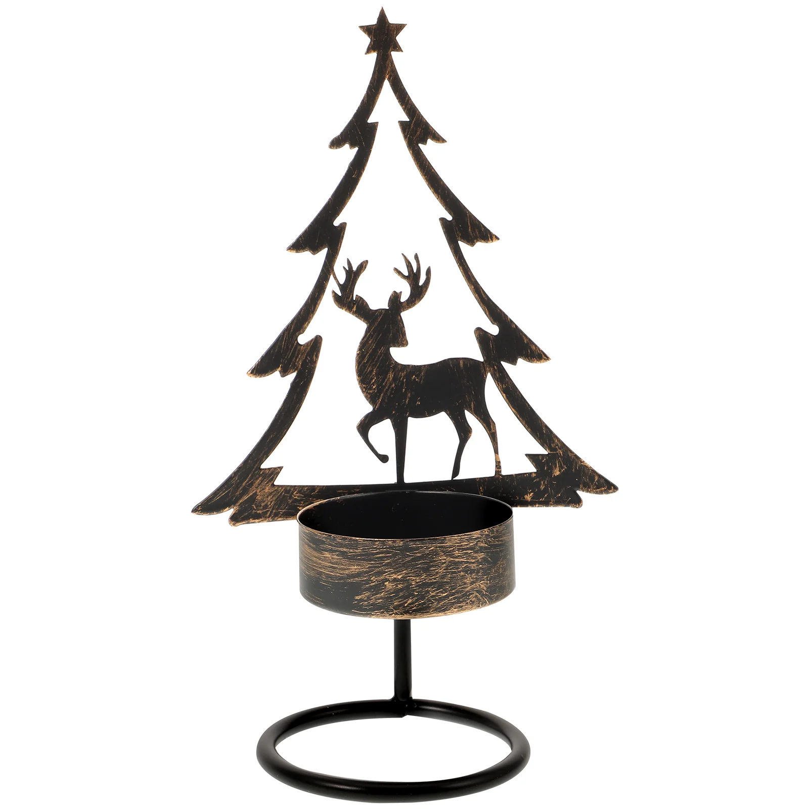 

Christmas Iron Holder Decorative Candlestick Tabletop Stable Base Aromatherapy Burner Home Decoration Xmas Stand Desktop