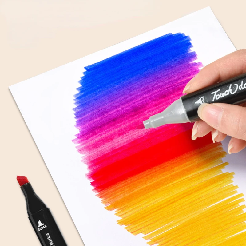 Imagem -05 - Alcohol Felt Dual Brush Markers Manga Sketching Pen Material Escolar de Arte Desenho Grupo 48 Cores 60 Cores 80 Cores 168 Cores