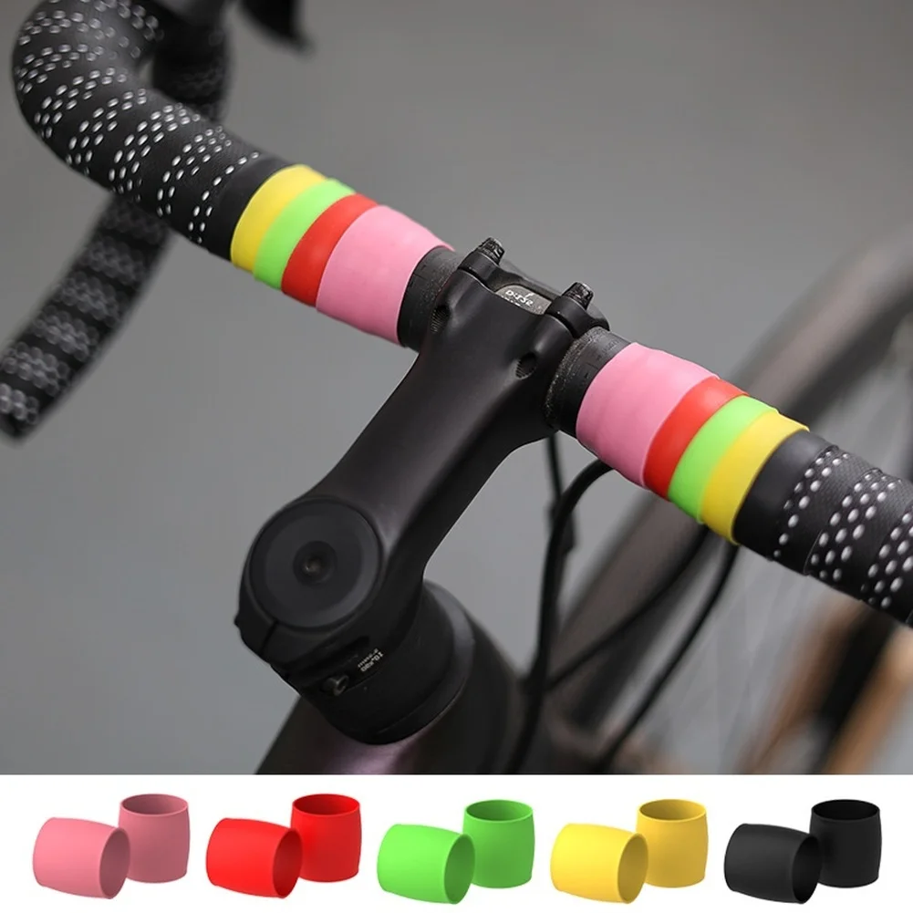 1pc Road Bike Handlebar Tape End Fixing Silicone Band High Elasticity Easy Bicycle Handlebar Tape Ring Bicycle Accessories