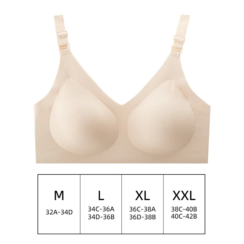 Naadloze damesbeha's Dames dunne stijl Jelly Color Zachte borstvoedingsbeha Draadloos ondergoed Comfortabele lingerie Diepe V-verzameling