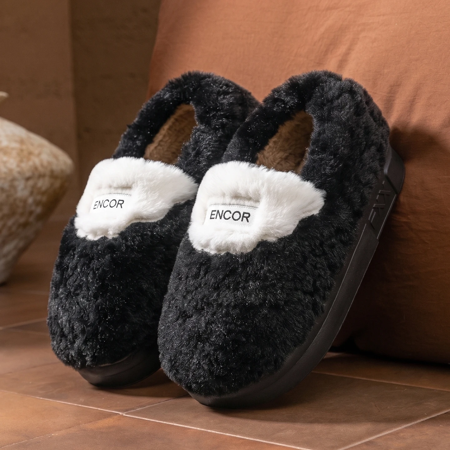 Winter Super Warme Hausschuhe für Damen und Herren, dicke Sohle, Plüsch, weich, bequem, für drinnen, Baumwolle, flauschig, Paar-Schuhe, Freizeit – Detail 9
