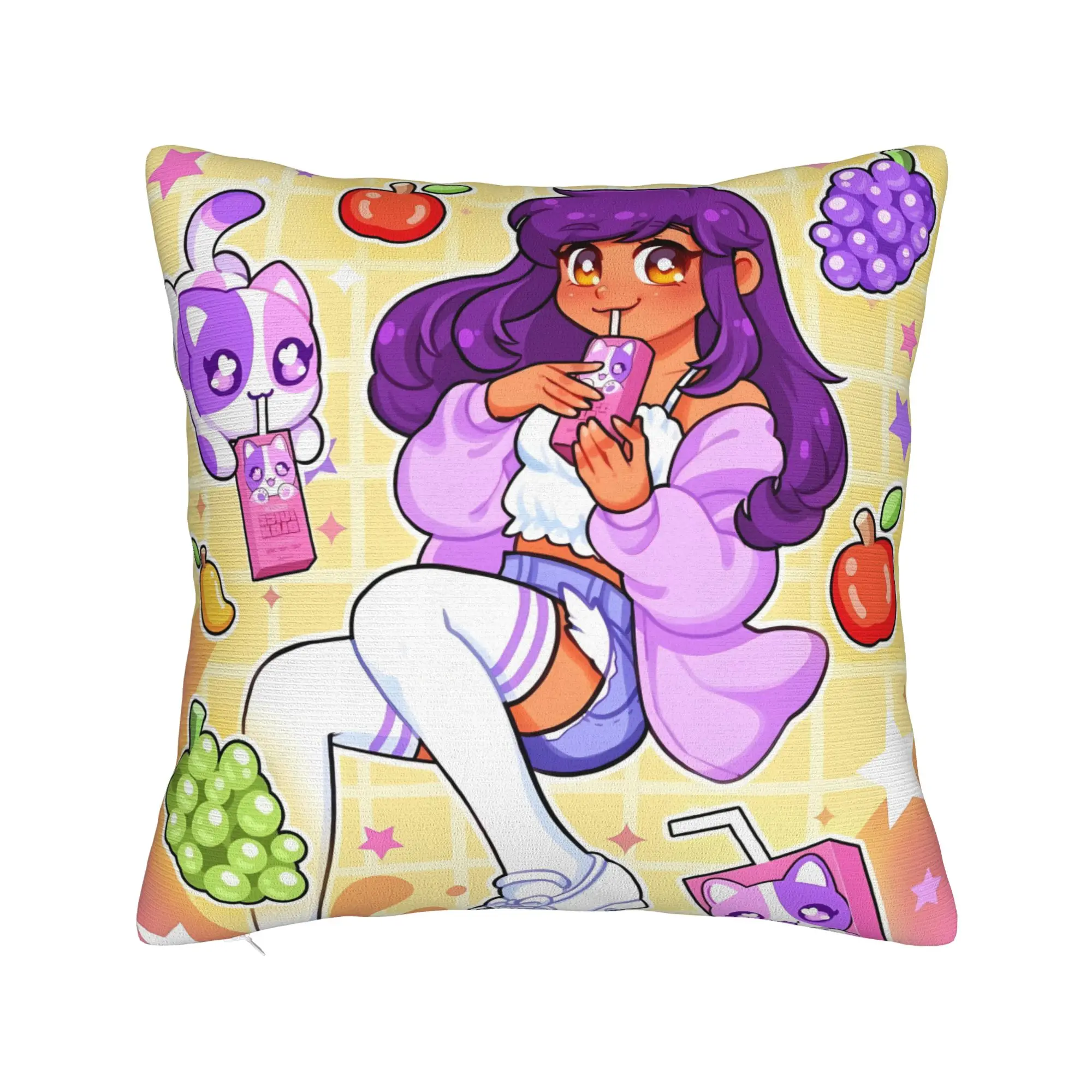 Lovely Aphmau Cute Expression Shot Pillow Case  Soft Pillow Cover For Office Car Home Decor Funny Pillowcases