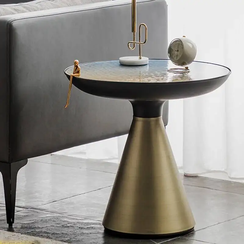 

Luxury Modern Black Round Coffee Nordic Tables Simple Side Table Aesthetic Minimalist Mesa De Centro De Sala Home Furniture