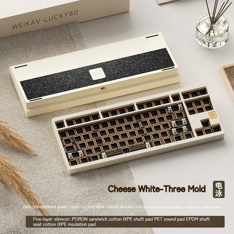 Weikav Lucky80 Drie Modus Draadloos Bluetooth Aluminium Chomp Mechanisch Toetsenbord Rgb Elektronische Competitie Computer Toetsenbord Cadeau