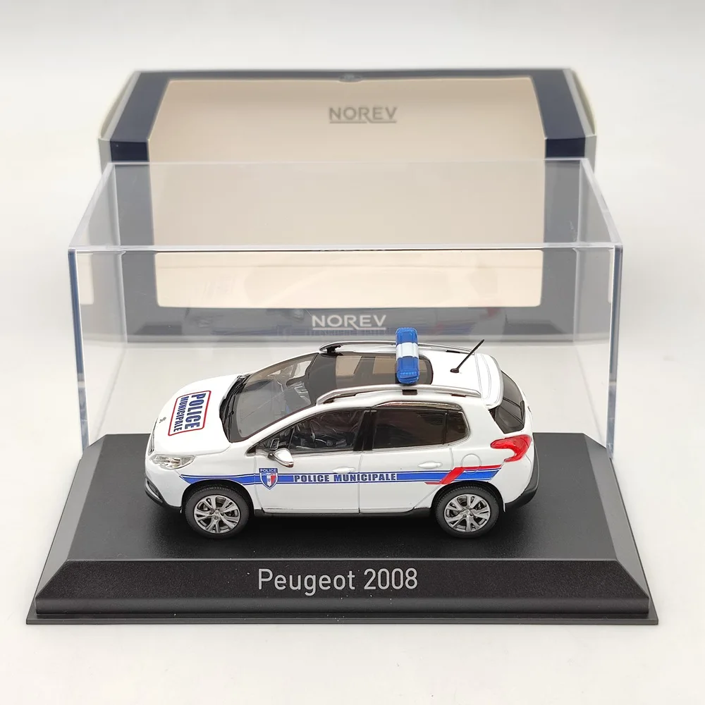 Norev 1/43 For P~ot 2008 2013 Police Municipale White Diecast Model Toys Cars Limited Collection Auto Hobby Gift