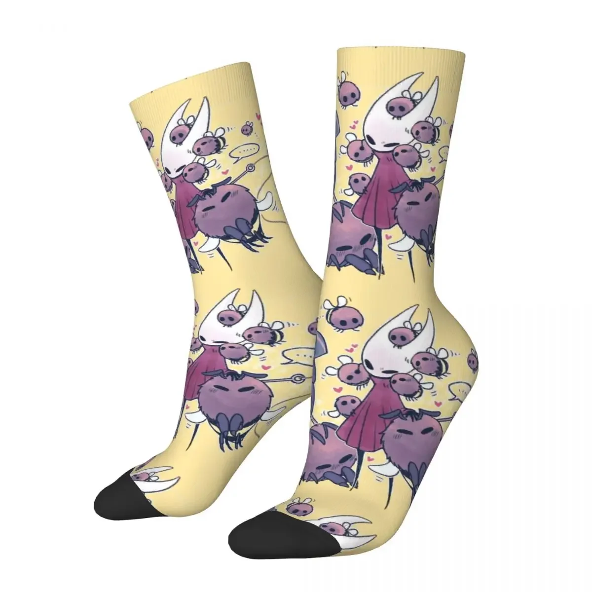 Funny Happy Men's Compression Socks A Lovely Swarm Of Bees Retro Harajuku Hollow Knight Hip Hop Novelty Casual Crew Crazy Sock