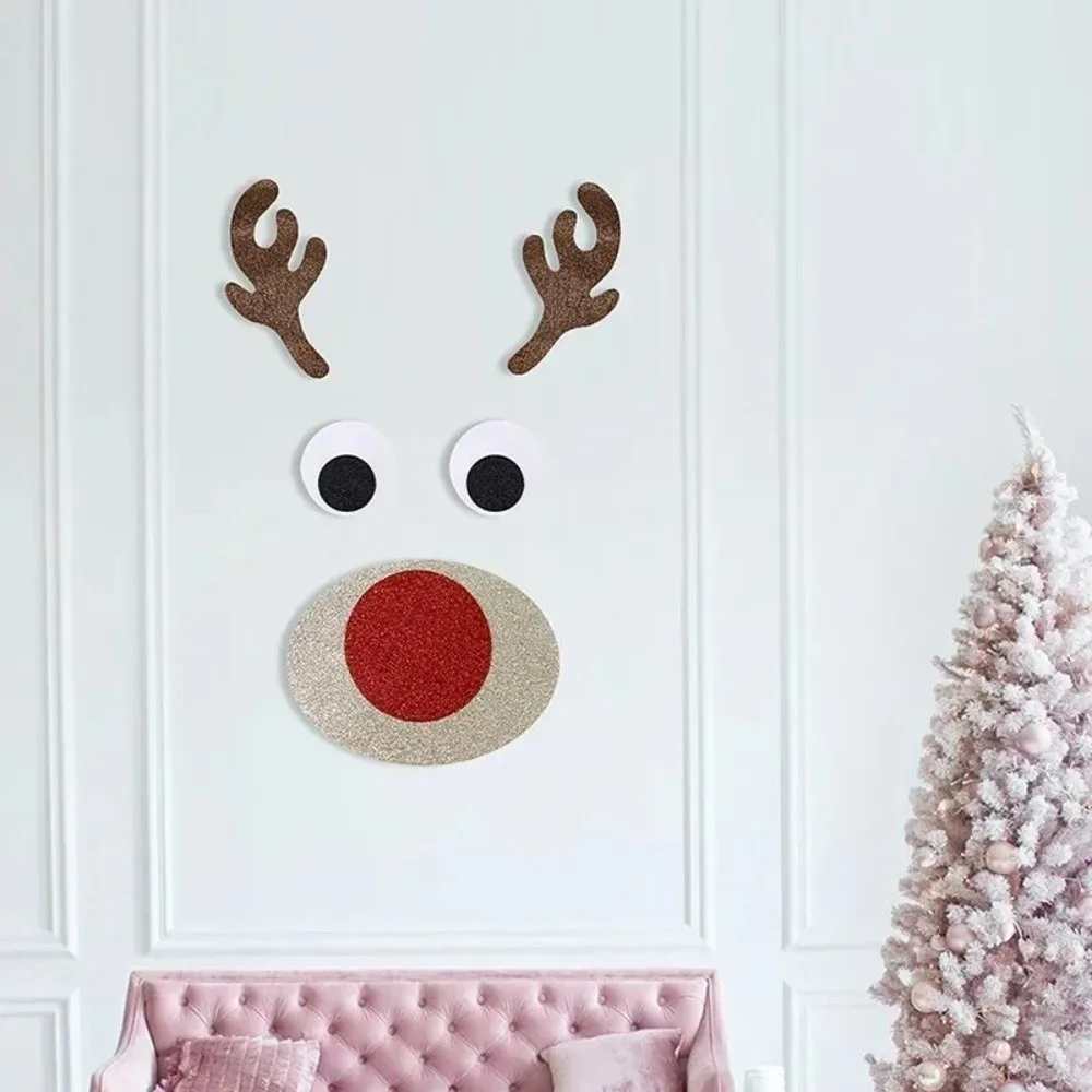 Large Christmas Window Stickers Snowman Reindeer Santa Cute Merry Christmas Decorations Christmas Door Stickers Wall Decoration