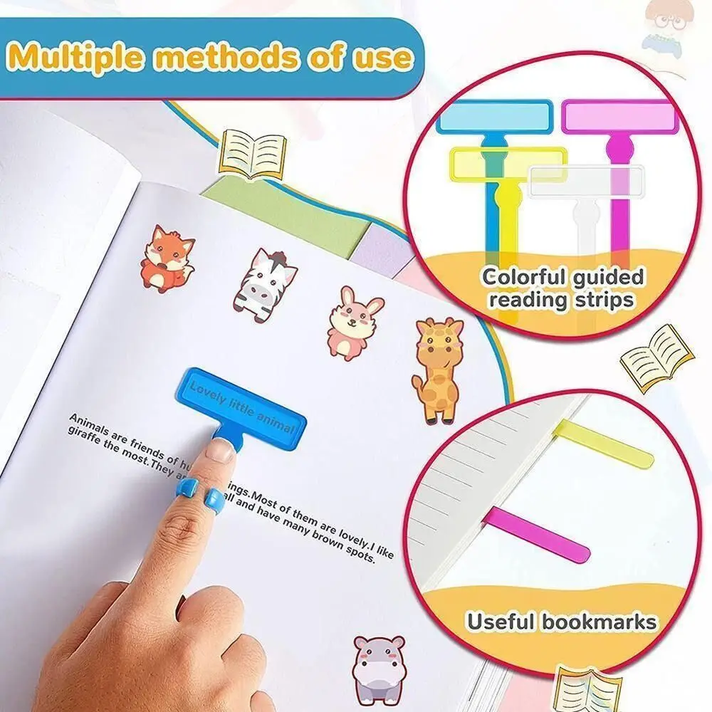 Children Autism Reading Magnifier Early Readers Finger Reading Stick Dyslexia Tools ADHD Tools Guided Reading Strips