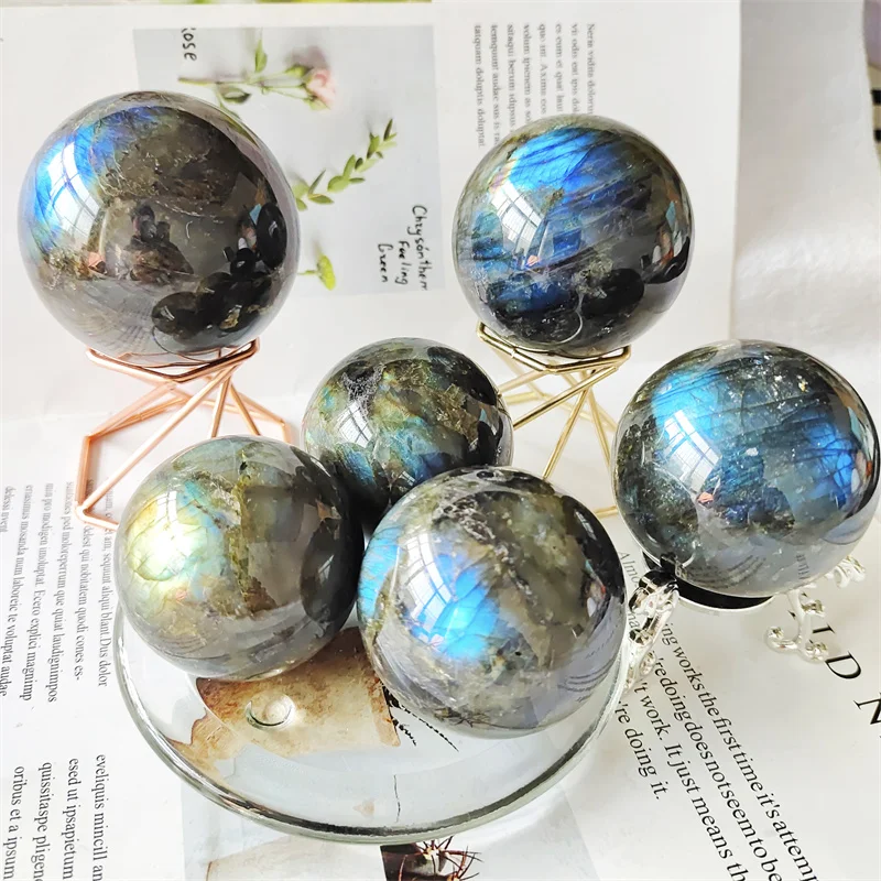 

Polished Quartz Crystal Ball Natural Stones Labradorite Sphere Healing Reiki Gemstones Feng Shui Home Decoration