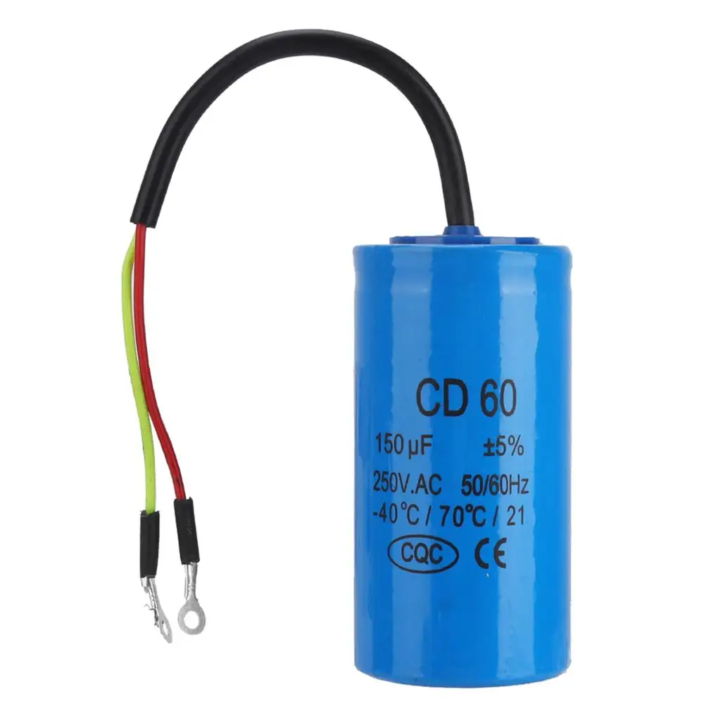 

150uf 250V 50/60Hz CD60 Run Capacitor Replacement Single Phase Motor Capacitors with Wire Motors Upgrade Spare Parts