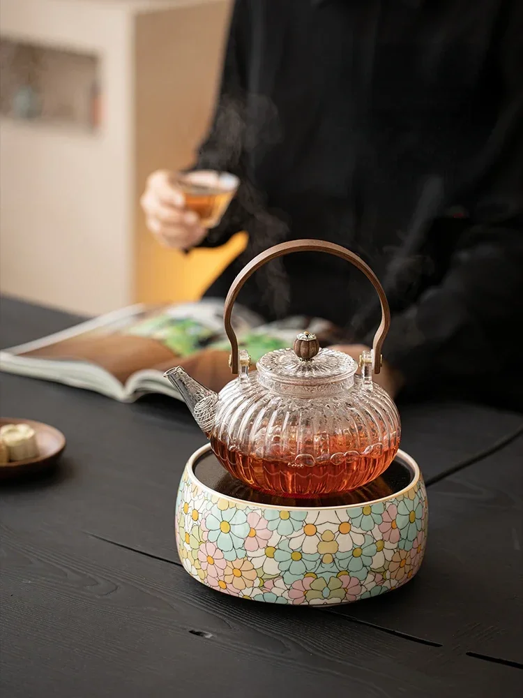 

Устойчивый к высоким температурам стеклянный чайник, плита, плита, электрическая керамическая плита, бытовой маленький чайник для приготовления чая на пару