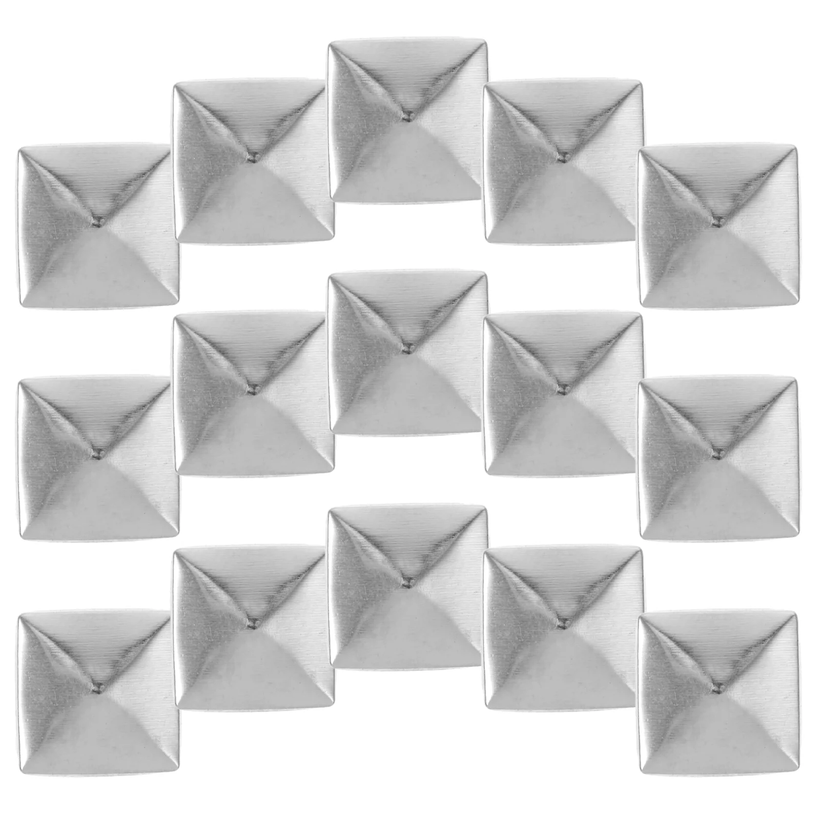 

100 Pcs Square Pyramid Rivet Ironing Sheet Belt Flat Back Studs Hot Drill Silver