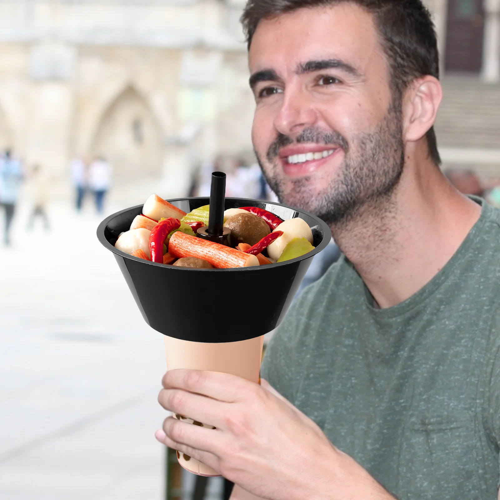 

5 комплектов комбинированных чашек для закусок, портативные миски для напитков, утолщенные прочные держатели для напитков, удобные контейнеры для еды, уличное использование