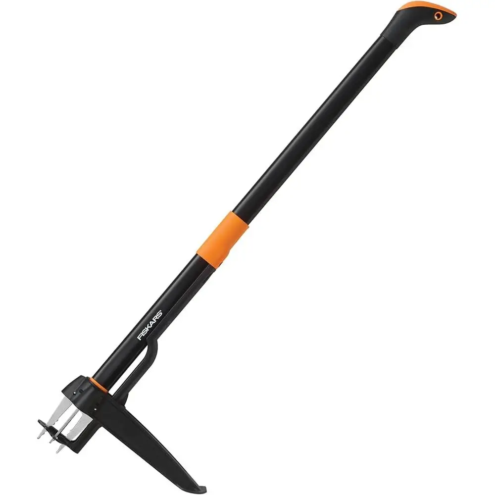 Ergonomic 4-Claw Weed Puller Tool Stand Up Gardening Hand Tool Easy-Eject Mechanism Long Handle Rubber Grip Weeding Helper