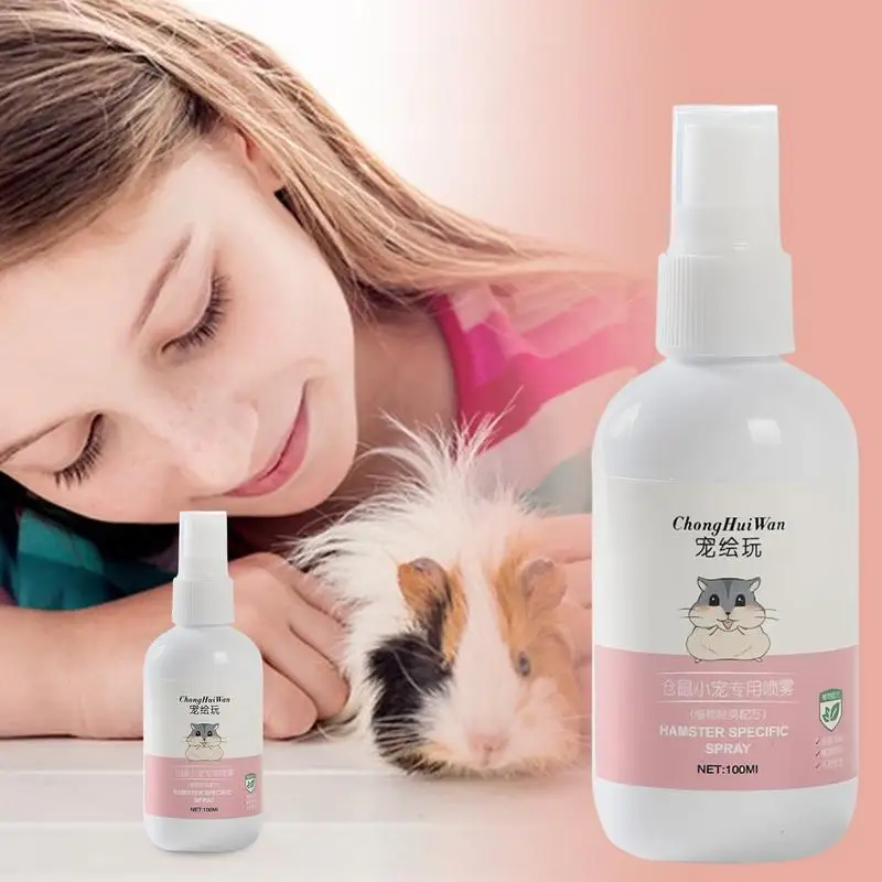 100ml Hamster Cage Cleaner Dog Deodorizing Spray Natural Easily Removes Messes & Odors Spray Just Spray/Wipe For Hamster Mice